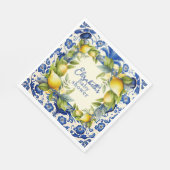 Yellow Lemons Blue Tile Lemon Babydusche Serviette (Ecke)