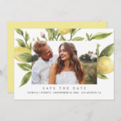 Yellow Lemons Boho Wedding Foto Save the Date Ankündigung (Vorne/Hinten)