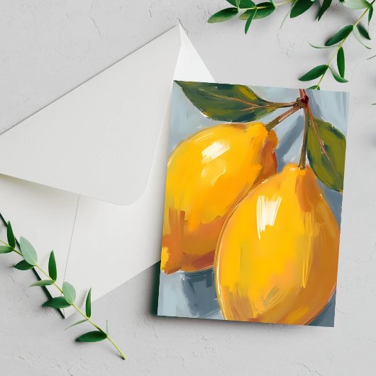 Yellow Lemons Citrus Wasserfarbkarte