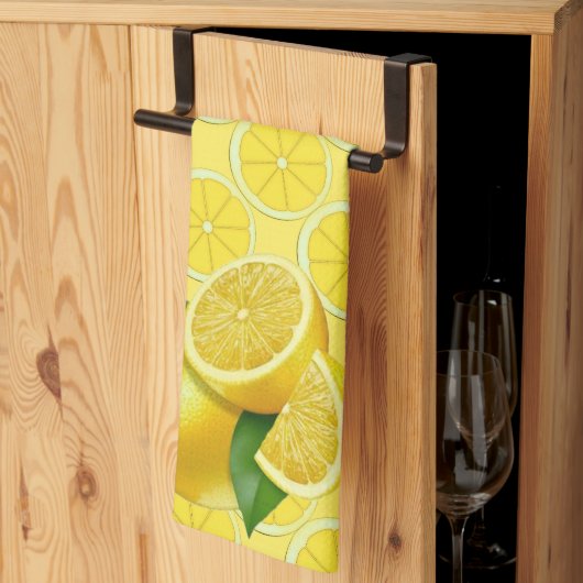 Yellow Lemons Frucht Küche Geschirr Küche Handtuch (Drittel gefaltet)
