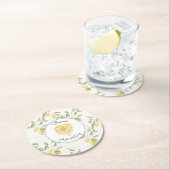 Yellow Lemons Fruit Wedding Runder Pappuntersetzer (Vor Ort)