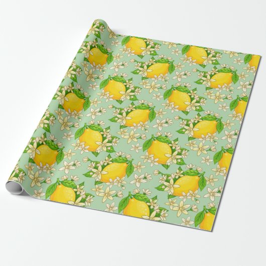 yellow lemons geschenkpapier (Ungerollt)