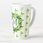 Yellow Lemons Monogram  Milchtasse (Rechte Ecke)