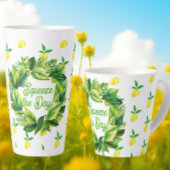 Yellow Lemons Monogram  Milchtasse