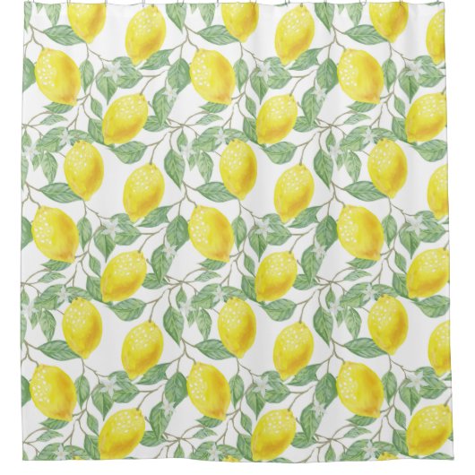 Yellow Lemons Pattern Duschvorhang (Vorderseite)