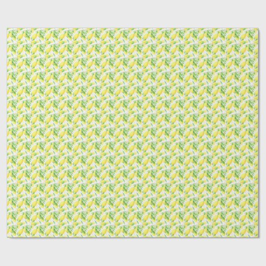 Yellow Lemons Pattern Geschenkpapier (Flach)