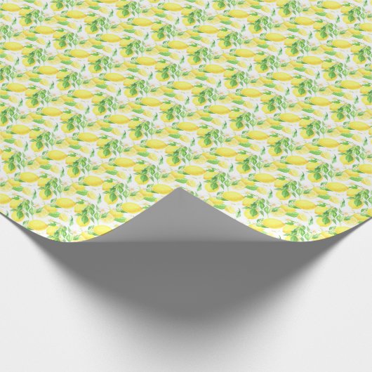 Yellow Lemons Pattern Geschenkpapier (Ecke)