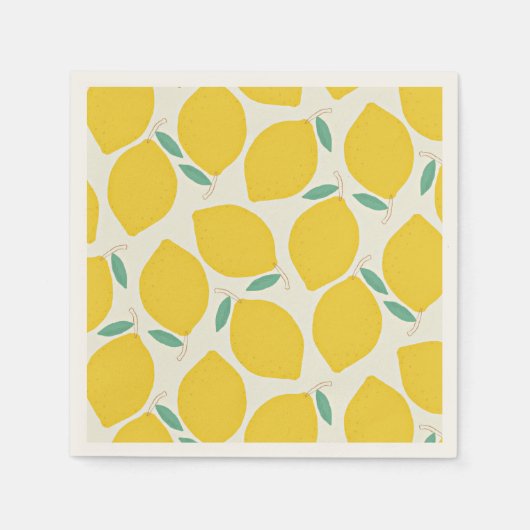 Yellow Lemons Pattern Serviette (Vorderseite)