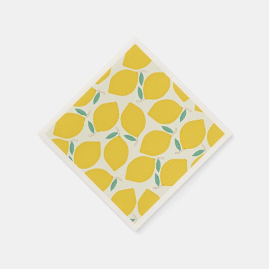 Yellow Lemons Pattern Serviette (Ecke)
