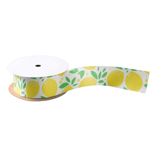 Yellow Lemons Ribbon Satinband (Spule)