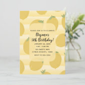 Yellow Lemons Summer Fruit Bright Birthday Party Einladung (Stehend Vorderseite)