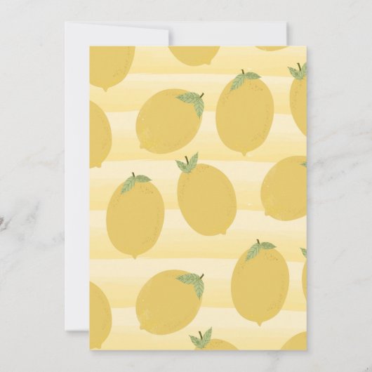 Yellow Lemons Summer Fruit Bright Birthday Party Einladung (Rückseite)