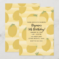 Yellow Lemons Summer Fruit Bright Birthday Party