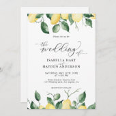 Yellow Lemons Summer Fruit Garden Wedding Einladung (Vorne/Hinten)