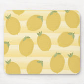 Yellow Lemons Summer Fruit Watercolor Streifen Mousepad (Vorne)