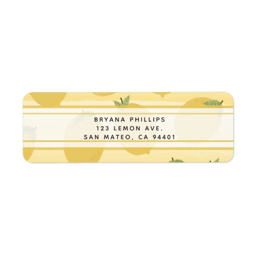 Yellow Lemons Summer Fruit Watercolor Stripe Gefal (Vorne)