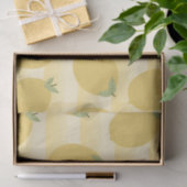 Yellow Lemons Summer Fruit Watercolor Stripe Party Seidenpapier (Geschenk)