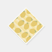 Yellow Lemons Summer Fruit Watercolor Stripe Party Serviette (Ecke)