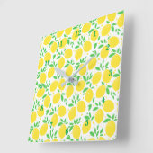 Yellow Lemons Wall Clock Quadratische Wanduhr (Winkel)