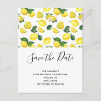 Yellow Lemons Wasserfarbmuster Save the Date