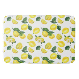 Yellow Lemons Watercolor Fruchtmuster Badematte