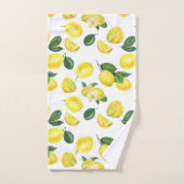 Yellow Lemons Watercolor Fruchtmuster Badhandtuch Set (Handtuch)