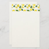 Yellow Lemons Watercolor Fruchtmuster Briefpapier (Vorne/Hinten)