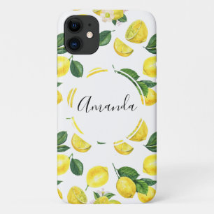 Yellow Lemons Watercolor Fruchtmuster Case-Mate iPhone Hülle