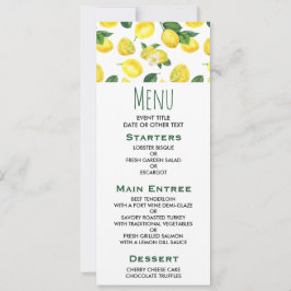 Yellow Lemons Watercolor Fruchtmuster Einladung