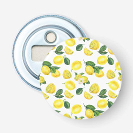 Yellow Lemons Watercolor Fruchtmuster Flaschenöffner