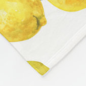 Yellow Lemons Watercolor Fruchtmuster Fleecedecke (Ecke)