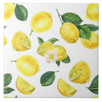 Yellow Lemons Watercolor Fruchtmuster