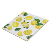 Yellow Lemons Watercolor Fruchtmuster Fliese (Seite)