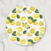 Yellow Lemons Watercolor Fruchtmuster Geschenkanhänger (Rückseite)