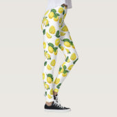 Yellow Lemons Watercolor Fruchtmuster Leggings (Rechts)