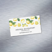 Yellow Lemons Watercolor Fruchtmuster Magnetische Visitenkarte (Beispiel)