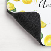 Yellow Lemons Watercolor Fruchtmuster Mousepad (Ecke)