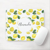Yellow Lemons Watercolor Fruchtmuster Mousepad (Mit Mouse)