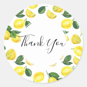 Yellow Lemons Watercolor Fruchtmuster Muster Viele Runder Aufkleber