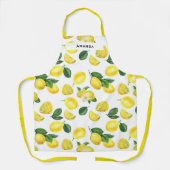 Yellow Lemons Watercolor Fruchtmuster Schürze (Vorderseite)