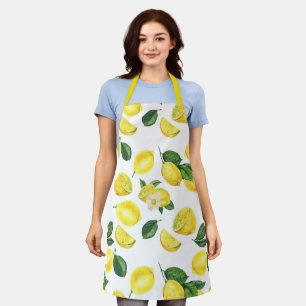 Yellow Lemons Watercolor Fruchtmuster Schürze