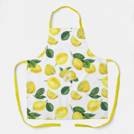 Yellow Lemons Watercolor Fruchtmuster Schürze