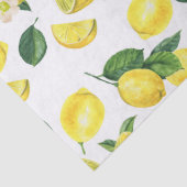Yellow Lemons Watercolor Fruchtmuster Seidenpapier (Detail)