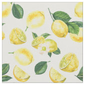 Yellow Lemons Watercolor Fruchtmuster Stoff (Nahaufnahme)