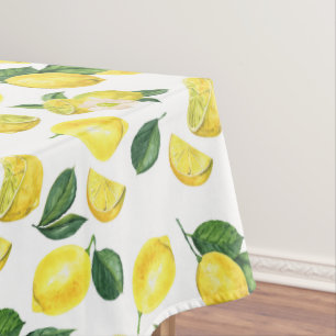 Yellow Lemons Watercolor Fruchtmuster Tischdecke