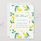 Yellow Lemons Watercolor New Address Ankündigung (Vorderseite)