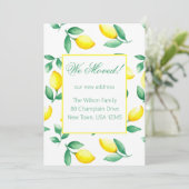 Yellow Lemons Watercolor New Address Ankündigung (Stehend Vorderseite)