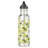 Yellow Lemons Watercolor Pattern Edelstahlflasche (Links)