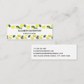 Yellow Lemons Watercolor Pattern Mini Visitenkarte (Vorne/Hinten)