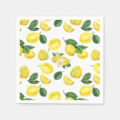 Yellow Lemons Watercolor Pattern Serviette (Vorderseite)